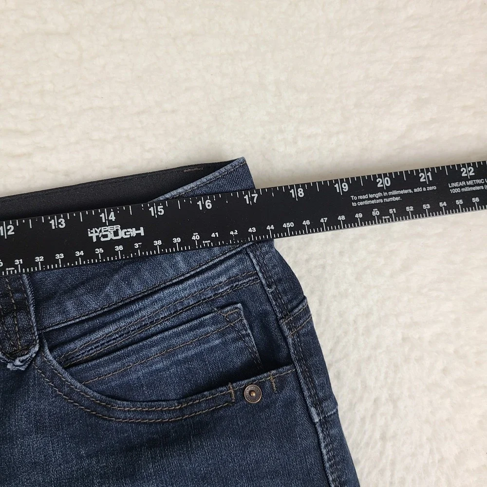 Democracy Jeans Womens 14 Blue Ab Solution Skinny Ankle Dark Wash Denim *